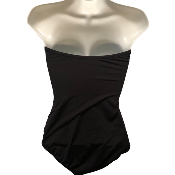 Michael Michael Kors Black Malliot Strapless One Piece Swimsuit Sz 4 Black - Picture 6 of 8